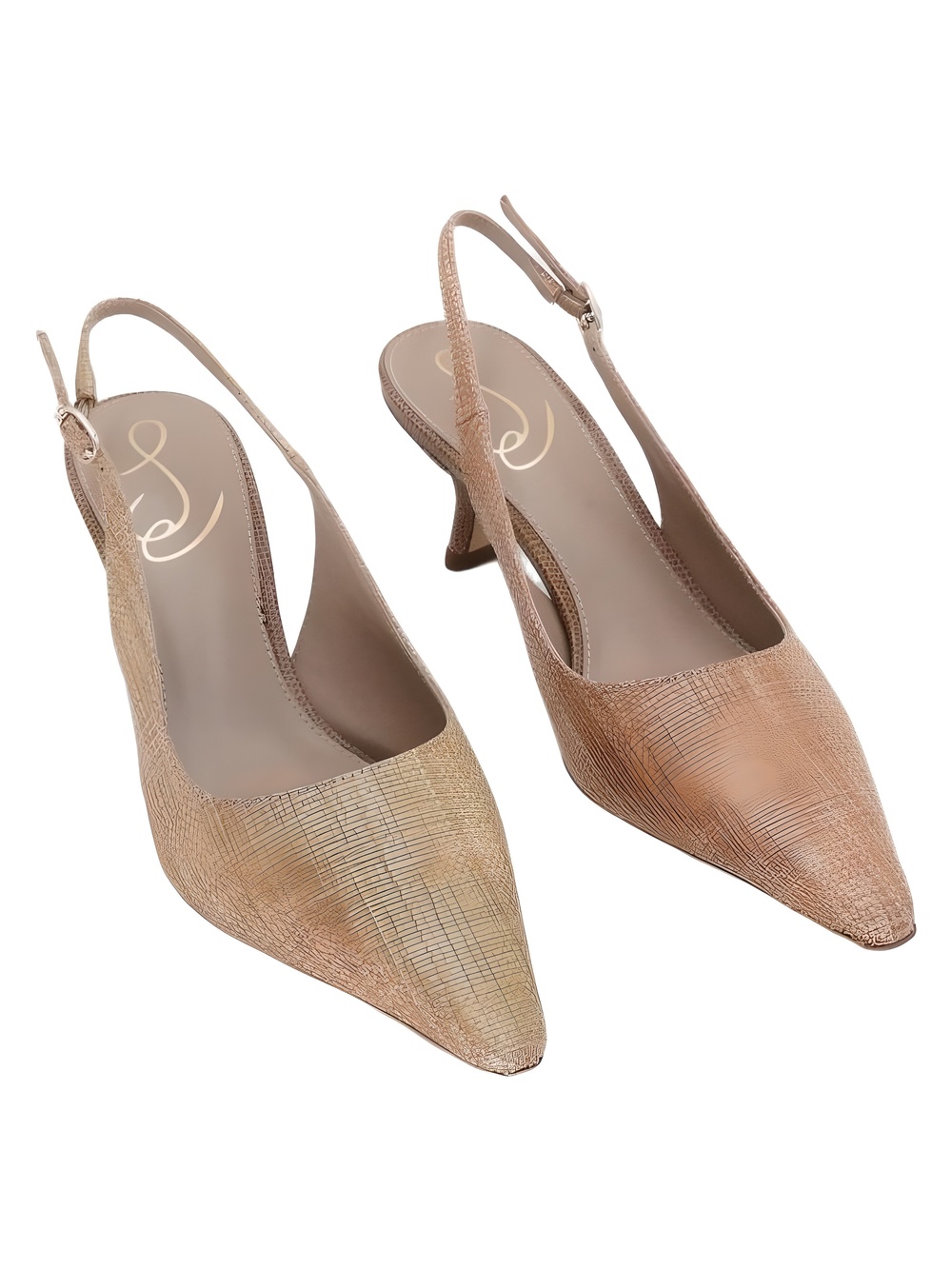 Sam Edelman Bianka Sling Tan Raffia Pointed Toe Kitten Heel Size 6M